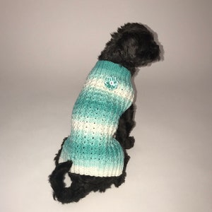 Green Mock Pet Sweater, Dog Sweaters, Handknit Dog Sweater, Pet Sweater, Small Dog sweater, Pet Clothing, Holiday dog sweater