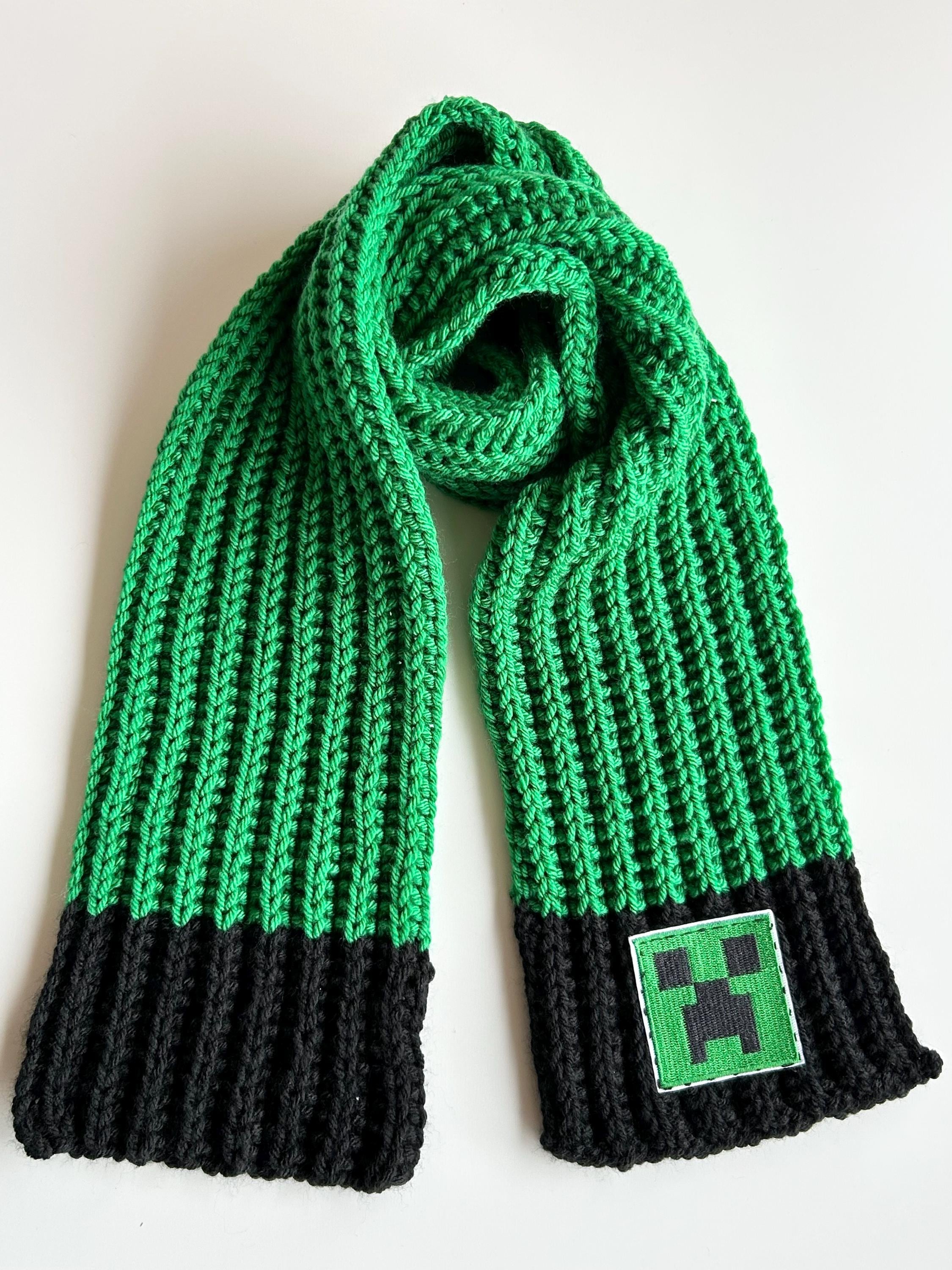 Minecraft Scarf Design Minecraft Scarf, Hand-knitted Minecraft Scarf, Kids Scarf,minecraft ...