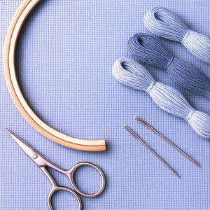 Grijsblauwe Aida 18-count stof: 100% katoen, gelijkmatig geweven voor borduurwerk