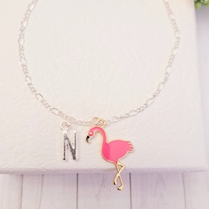 Flamingo bracelet, Flamingo gift, Animal charm bracelet, Animal bird lover gift, exotic Bird gift, charm bracelet, gift for girls