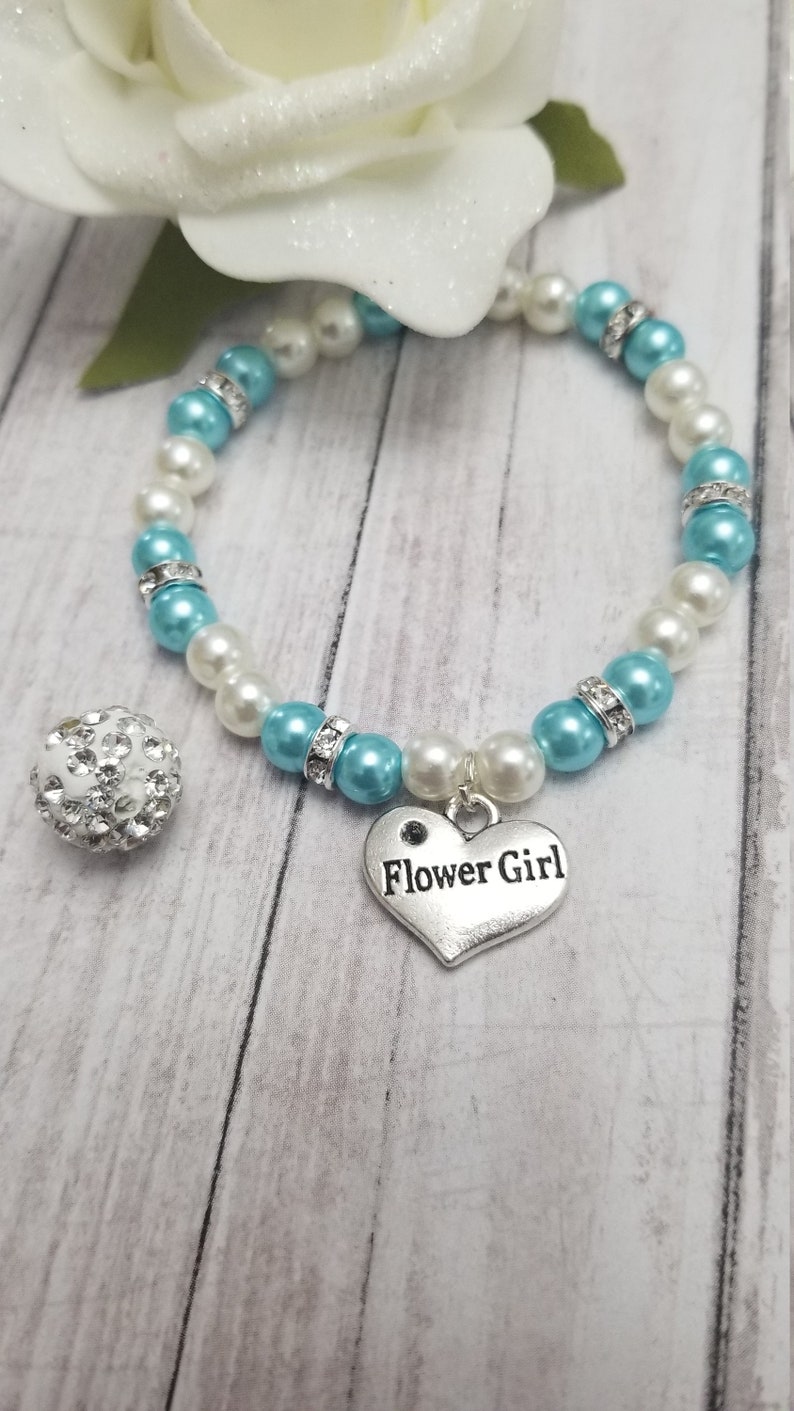 Flowergirl bracelet,pearl bracelet,wedding gift ideas