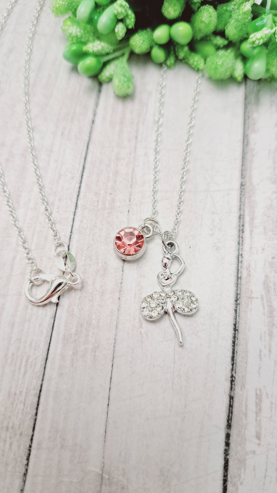 Silver Ballerina Necklace, Dance Recital Gift, Dancer Charm Bracelet