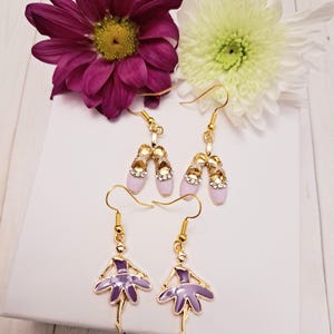Ballerina Charm Earrings: Dance Recital Gift