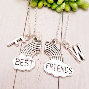 Regenboog beste vriend ketting, vrienden aangrenzende ketting verjaardagscadeau, set van twee, beste vriend cadeauset