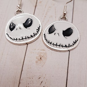 Boucles d'oreilles pendantes Jack Skellington, bijoux d'Halloween