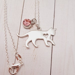 Cat Charm Necklace, Cat lover gift, Cat pendant, Kitty necklace, Mememorial pet gift