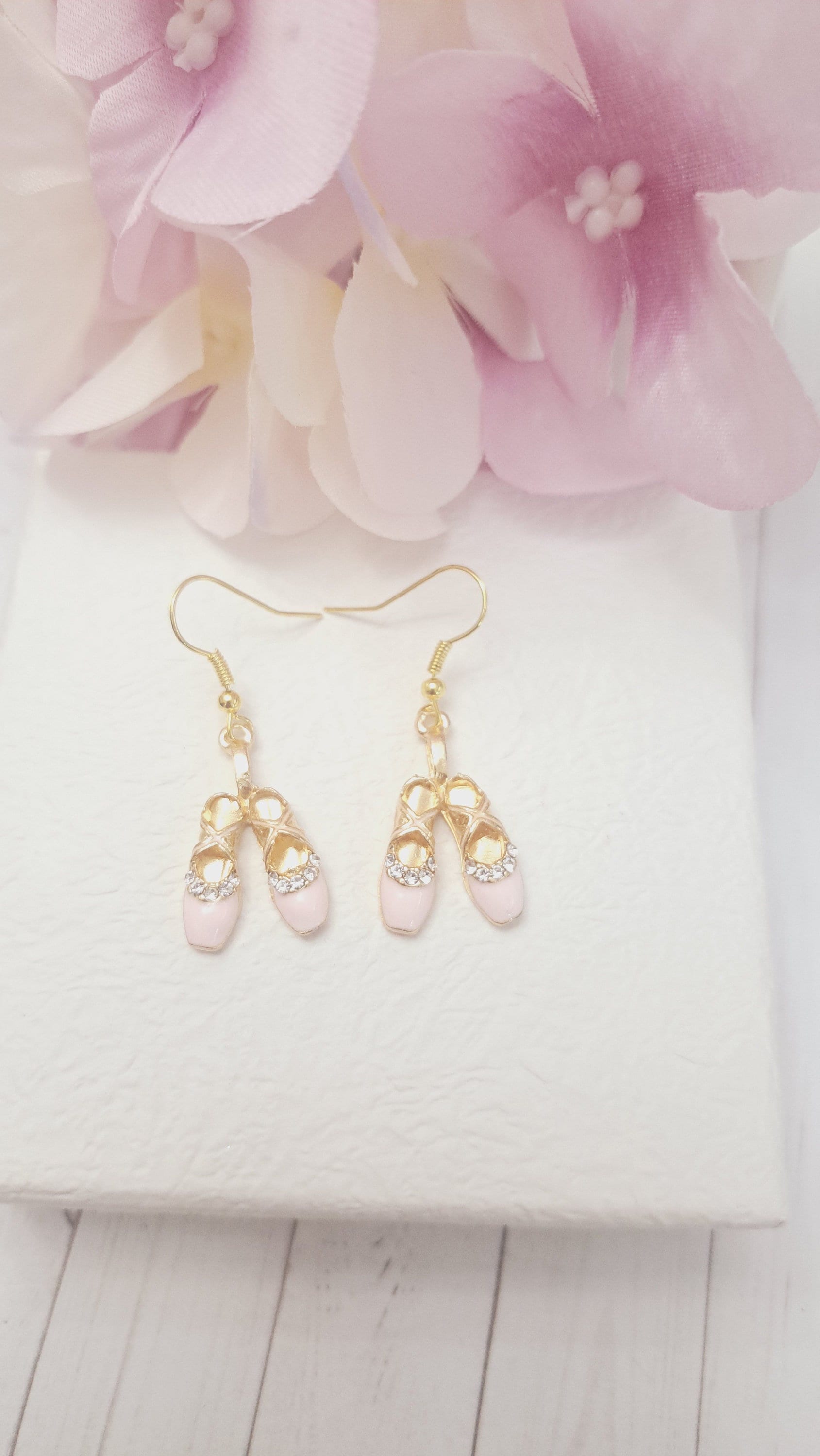 Ballerina earrings, Dance Recital gift, Dancer Ballet gift, Gift for Dancer, Girls Gold dangle earrings