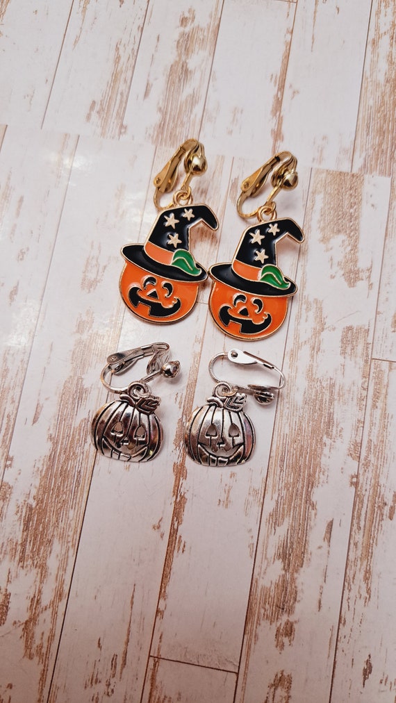 Halloween clip on earrings discount