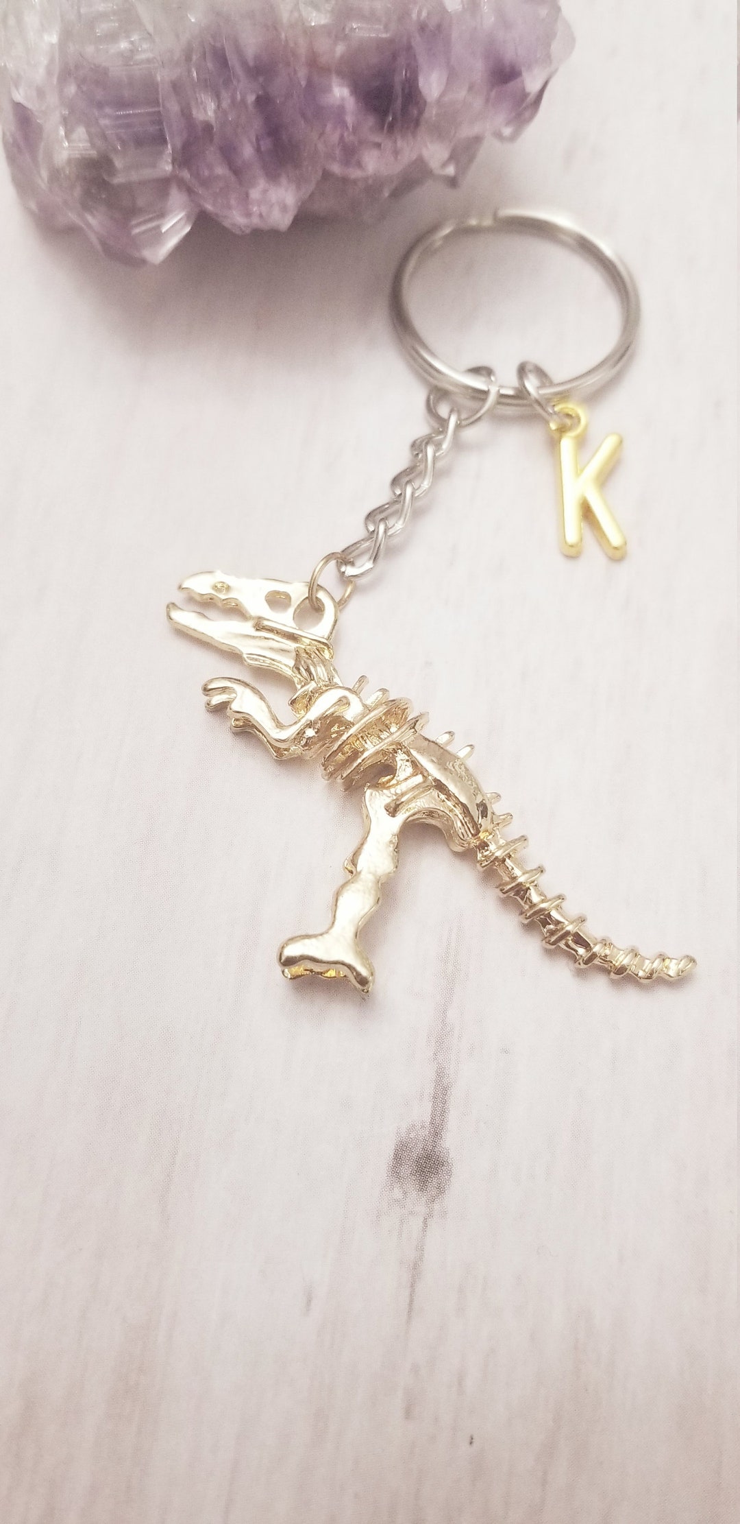 Portachiavi Ciondolo Con Dinosauro T-Rex, Colore Argento, Regalo Originale Per Appassionati Di Dinosauri