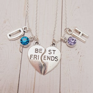 best friend necklace,best friend necklace,heart necklace,best friend gift,Set of 2