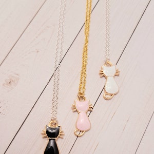 Cat necklace, Pet memorial necklace, Cat lover gift, girl birthday gift, Cute kitty girls necklace, cat pendant