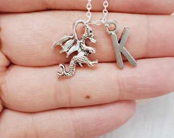 Sterling Silver Dragon Charm Necklace: Gothic Fantasy Pendant