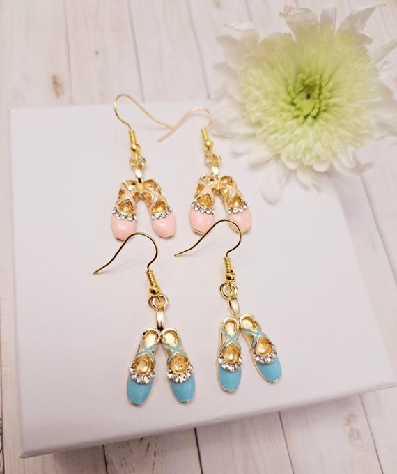 Pink Ballerina Shoe Earrings, Ballet Shoe, Ballerina Gift, Dance
