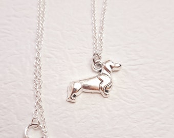 Dachshund Charm Necklace: Sterling Silver Dog Lover Gift