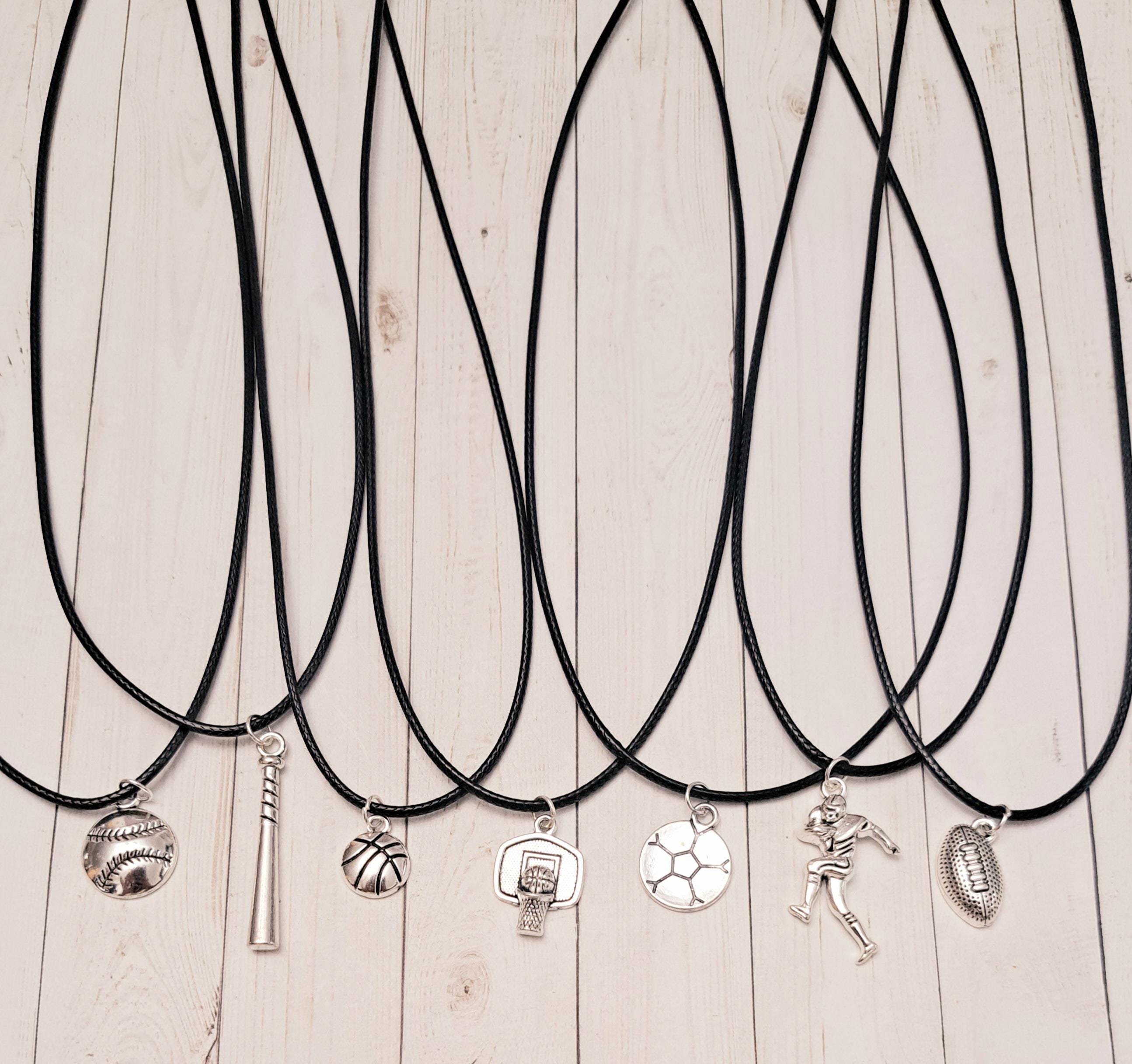 Boys Sport Charm Necklace: Baseball, Soccer, Basketball, Football