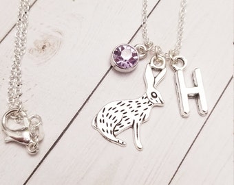 Easter bunny necklace,Easter necklace,Custom name necklace,Easter gift