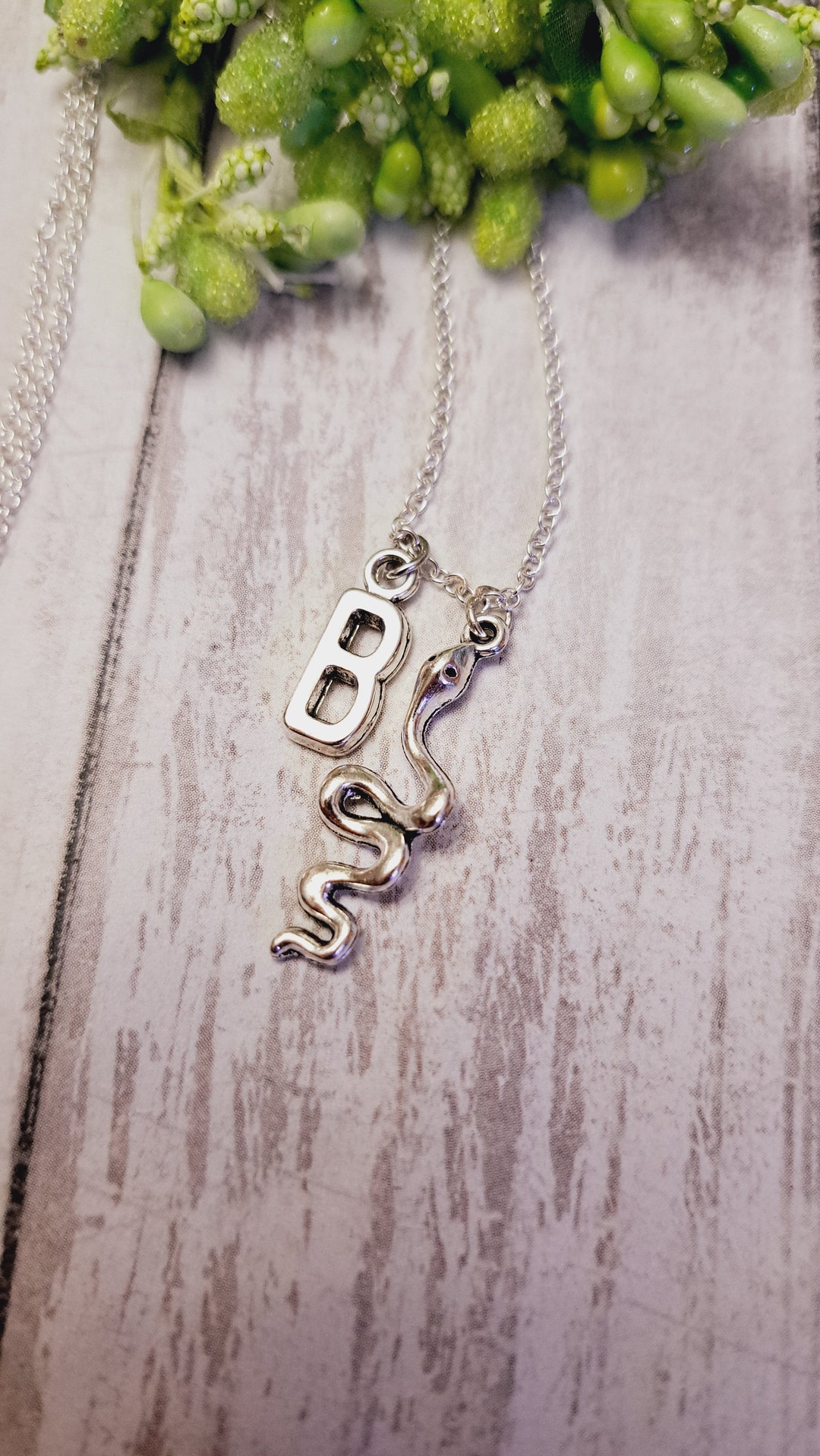 Snake Necklace, Serpent Snake Pendant Necklace, Snake Pendant, Sterling