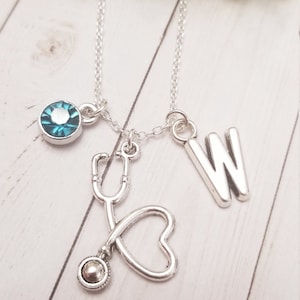 Personalize nurse gift, nurse necklace, RN graduation gift, stethoscope necklace