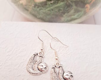 WXNPA Boucles D'Oreilles Paresseux Mignonnes Pour Filles - Créoles Animaux Hypoallergéniques, Bijoux Sloth Cadeau Anniversaire