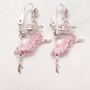 Ballerina clip on earrings dance earrings, dance earrings, dance gift, ballerina gift, clip on earrings, non pierced earrings