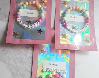 DIY Bracelet Kit: Girls Birthday Party Favor, Pastel Beads