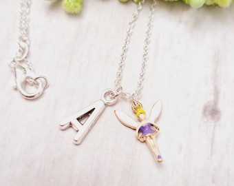 Fairy Charm Necklace: Initial Pendant, Pixie Jewelry Gift