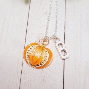 Pumpkin charm necklace,Halloween necklace,Halloween jewelry,pumpkin necklace image 1