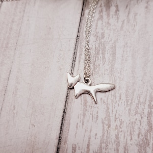 Sterling Silver Fox Necklace: Animal Pendant, Nature Jewelry