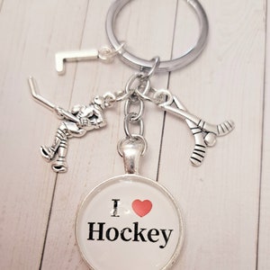 Hockey Keychain, Hockey lover gift, hockey coach gift, personalized keychain