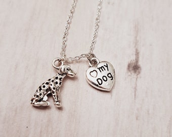 Dalmatian dog necklace, dog paw necklace, pet memorial necklace, dog gift