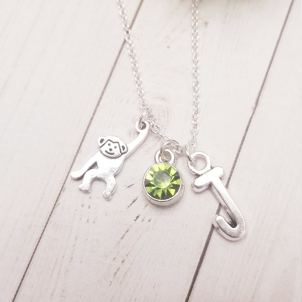 Monkey necklace,chimpanzee charm necklace,animal lover gift,personalize necklace,animal jewelry