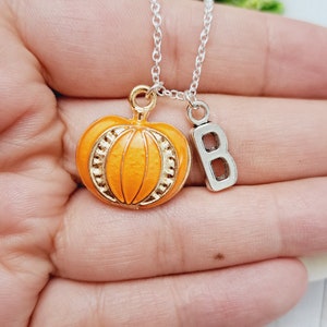 Pumpkin charm necklace,Halloween necklace,Halloween jewelry,pumpkin necklace image 2