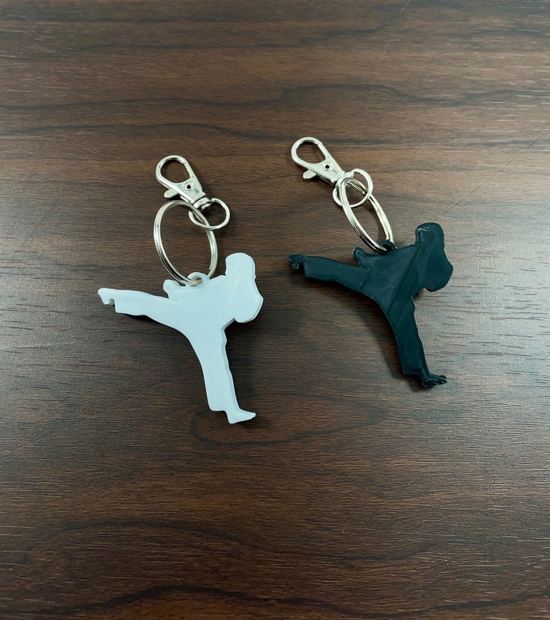 Guy Kicking Karate Keychain Martial Arts Accessory Custom Etsy