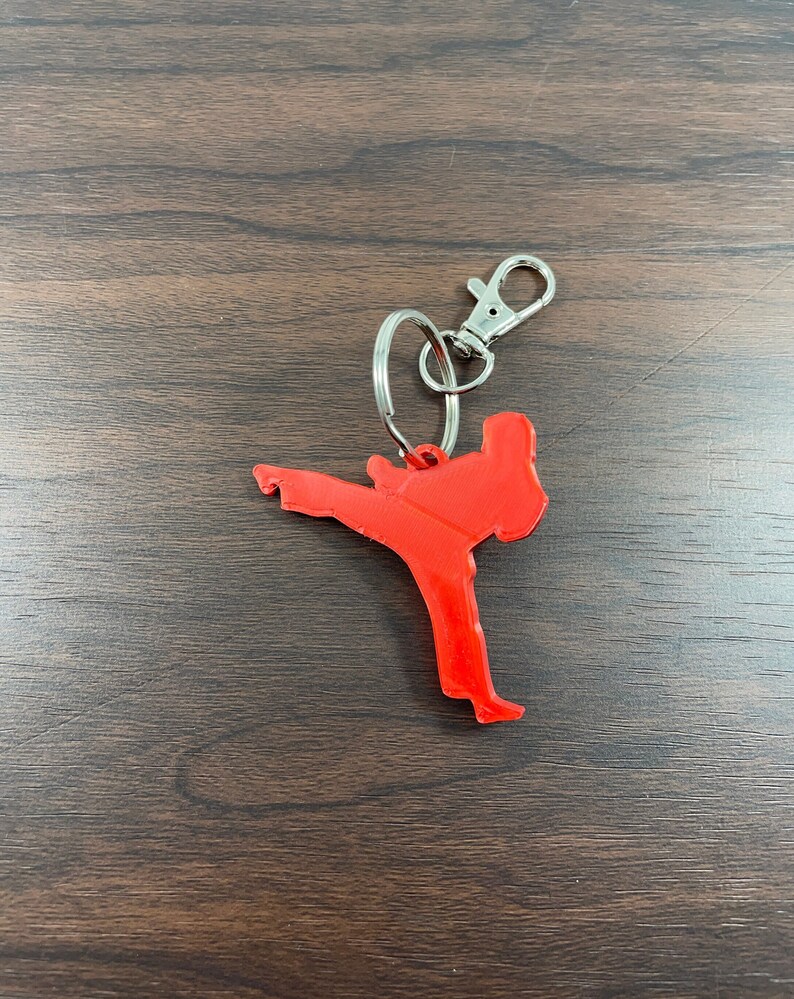 Guy Kicking Karate Keychain Martial Arts Accessory Custom Etsy