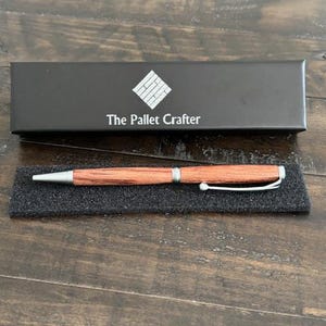 Handcrafted Wood Pen – Refillable Ballpoint Pen with Satin Metal Accents | Gift for Writers, Professionals & Wood Lovers