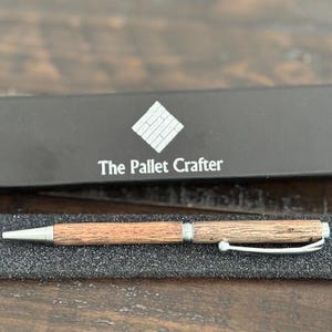 Handcrafted Wood Pen – Refillable Ballpoint Pen with Satin Metal Accents | Gift for Writers, Professionals & Wood Lovers