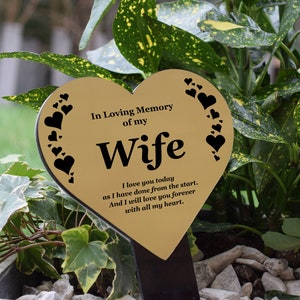 Wife Engraved Memorial Plaque Stake