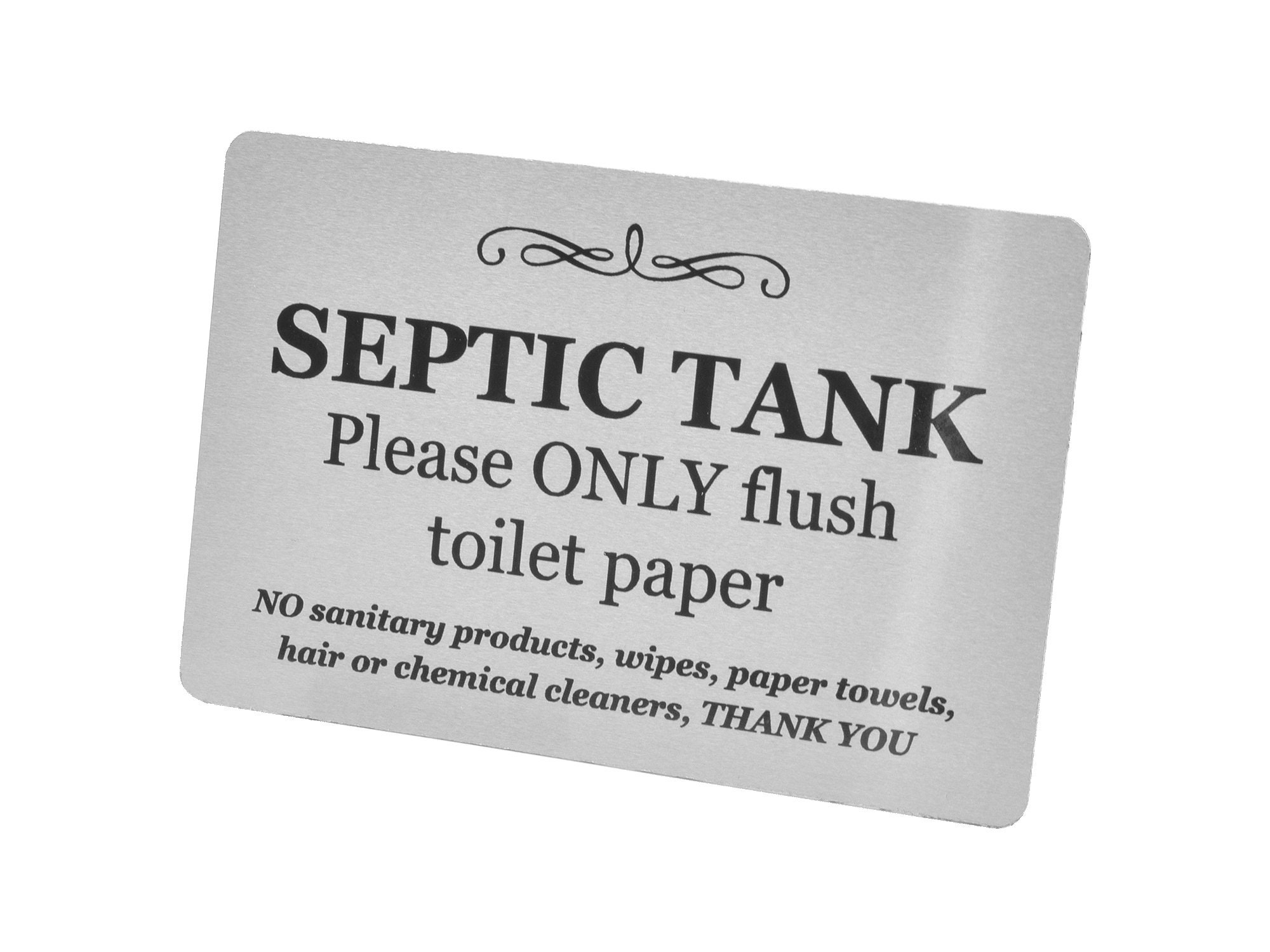 Septic Tank Warning Sign – “This Home Uses A Septic System Please Flush Only Toilet Paper” – 8x8 Inch Rustic Metal Wall Decor - View #5