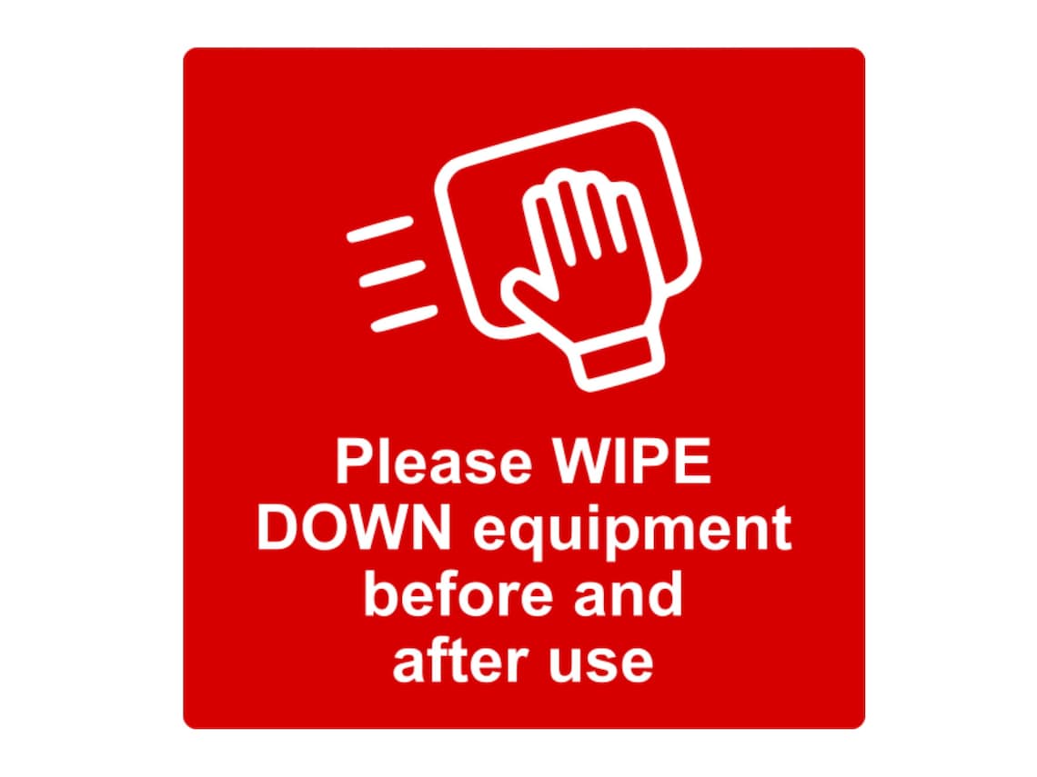 Please Wipe Down Equipment Before and After Use Sign Adhesive Etsy UK