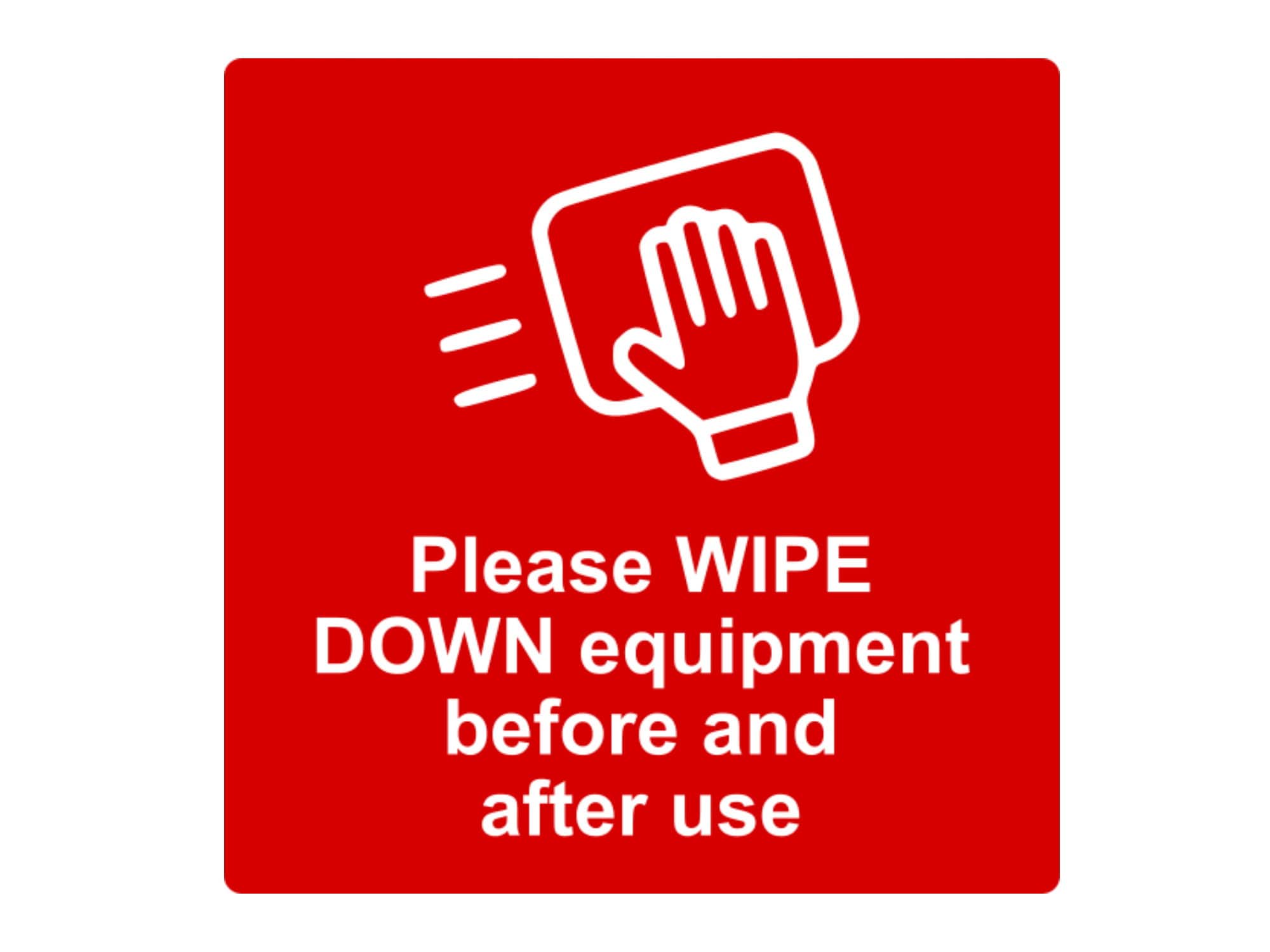 Please Wipe Down Equipment Before and After Use Sign Adhesive Etsy UK