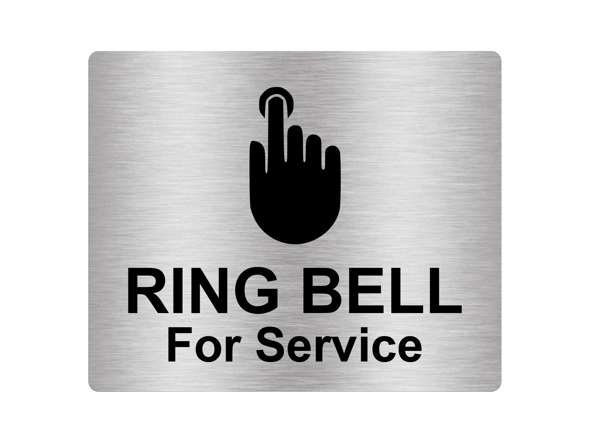 Black Size 12cm x 10cm Please Ring Bell Sign Adhesive Sticker Notice SILVER//GOLD//BLACK engraved with Universal Icon Symbol and Text