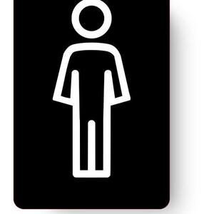 Gent's Men's Male Toilet Sign: Elevate Your Restroom Decor in Black and White