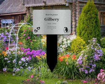 Pet Guinea Pig Memorial - Engraved stake, personalised with your customisation, outdoor grave marker