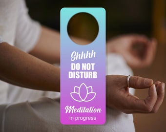 Yoga in Progress Do Not Disturb Enter Door Hanger Home Room Privacy ...