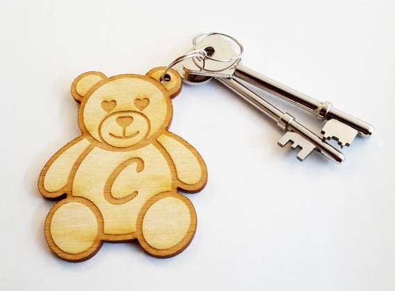 personalised teddy bear keyring