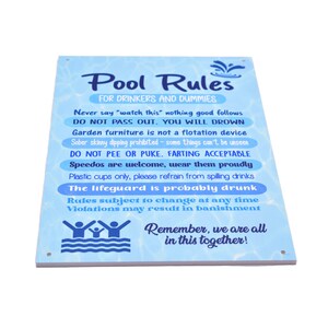 Pool Rules Schild, Neuheit Geschenk Bild 7