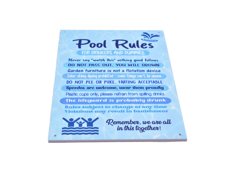 Pool Rules Schild, Neuheit Geschenk Bild 7