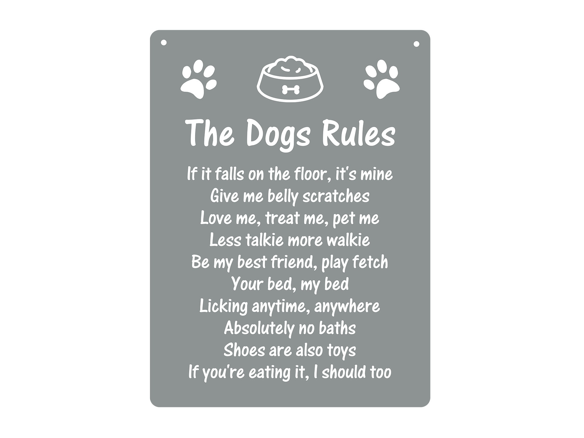 The Dogs Rules Novelty Gift Sign, Ideal Present for Any Dog Lover Etsy