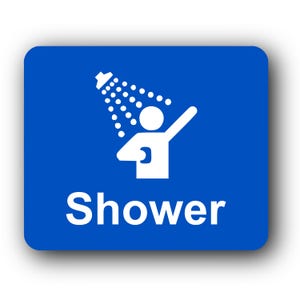 Waterproof Aluminum Shower Door Sign: Modern Metallic Finish, 115x95mm