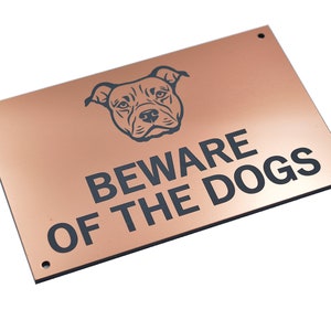 Beware of the Dog / Dogs Sign, Warning Notice Various Breeds, Gold, Silver, Copper image 6